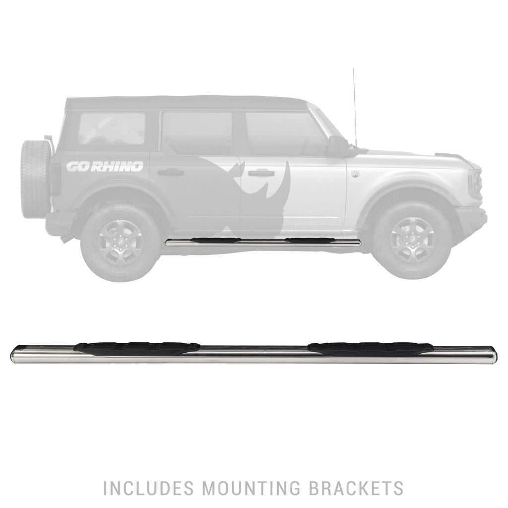 Go Rhino 10573PS 5" 1000 Series Side Steps - 73" long - BOARDS ONLY for Select Ford Bronco, Jeep Wrangler