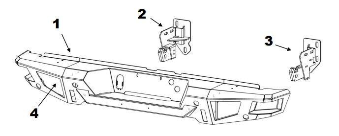Go Rhino 28295T BR20 Rear Bumper Replacement for Select Ford F-150