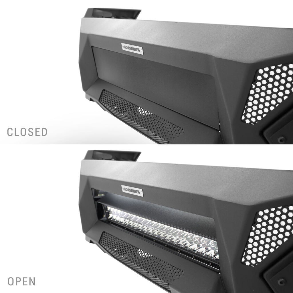 Go Rhino 341301T Element Front Bumper with Power Actuated Hide-Away Light Bar Mount for Select Ram