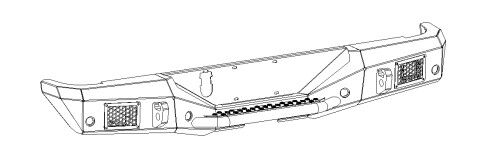 Go Rhino 373120T Rockline Rear Full Width Bumper for Jeep Gladiator for Select Jeep Gladiator
