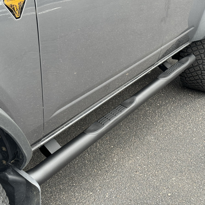 Go Rhino 4129T 4000 Series Side Steps with Mounting Brackets Kit - Textured Black Powder Coat for Select Ford Bronco