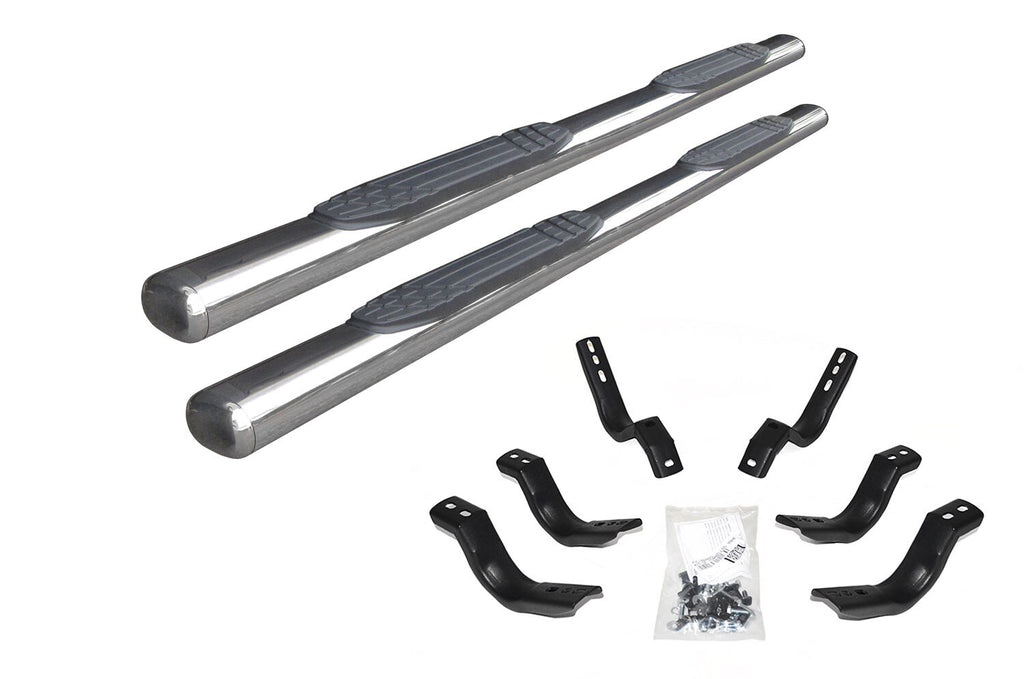 Go Rhino 104435187PS 4" 1000 Series Side Steps with Mounting Bracket Kit for Select Nissan TITAN