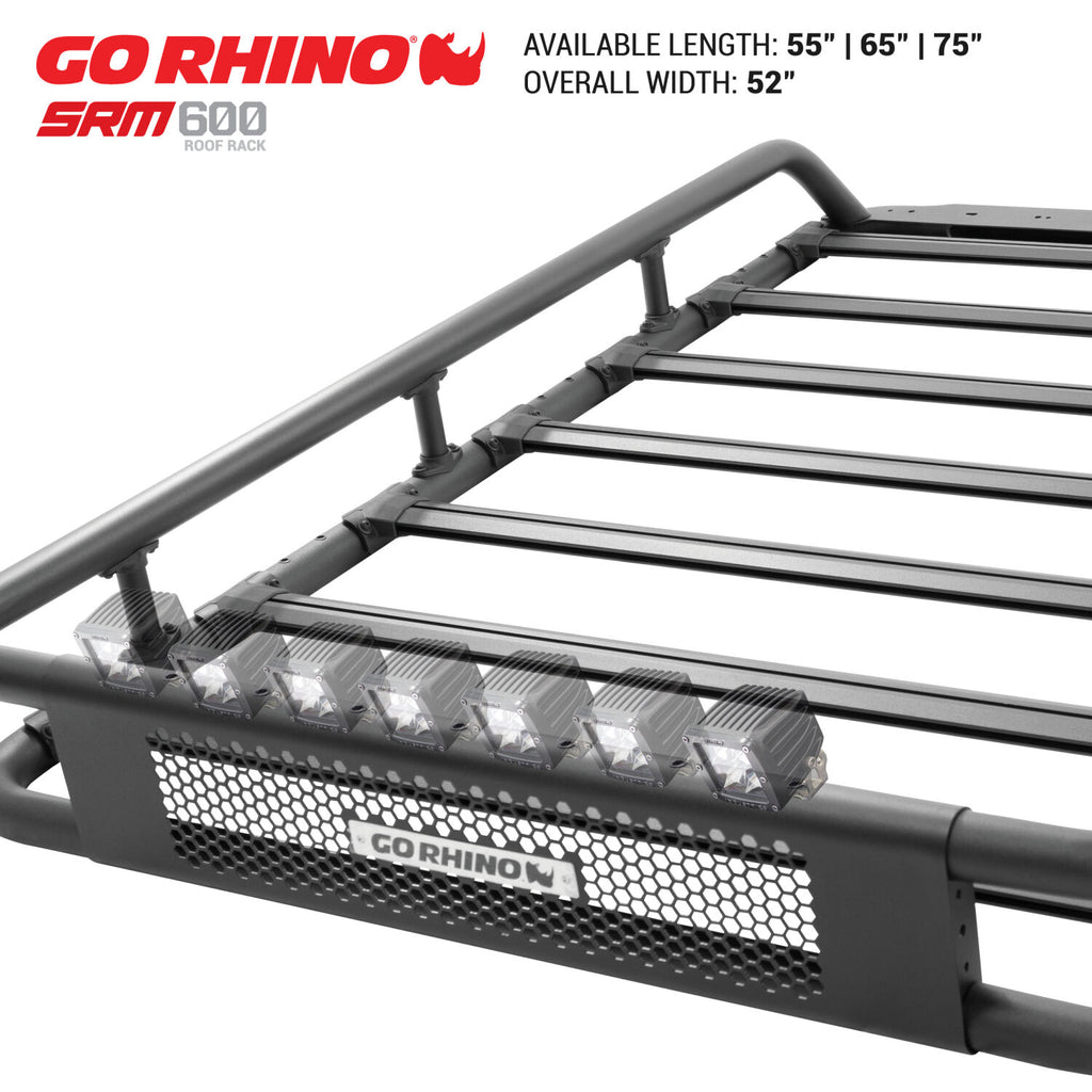 Go Rhino 5936055T SRM600 55" Long x 52" Wide Tubular Basket-Style Roof Rack