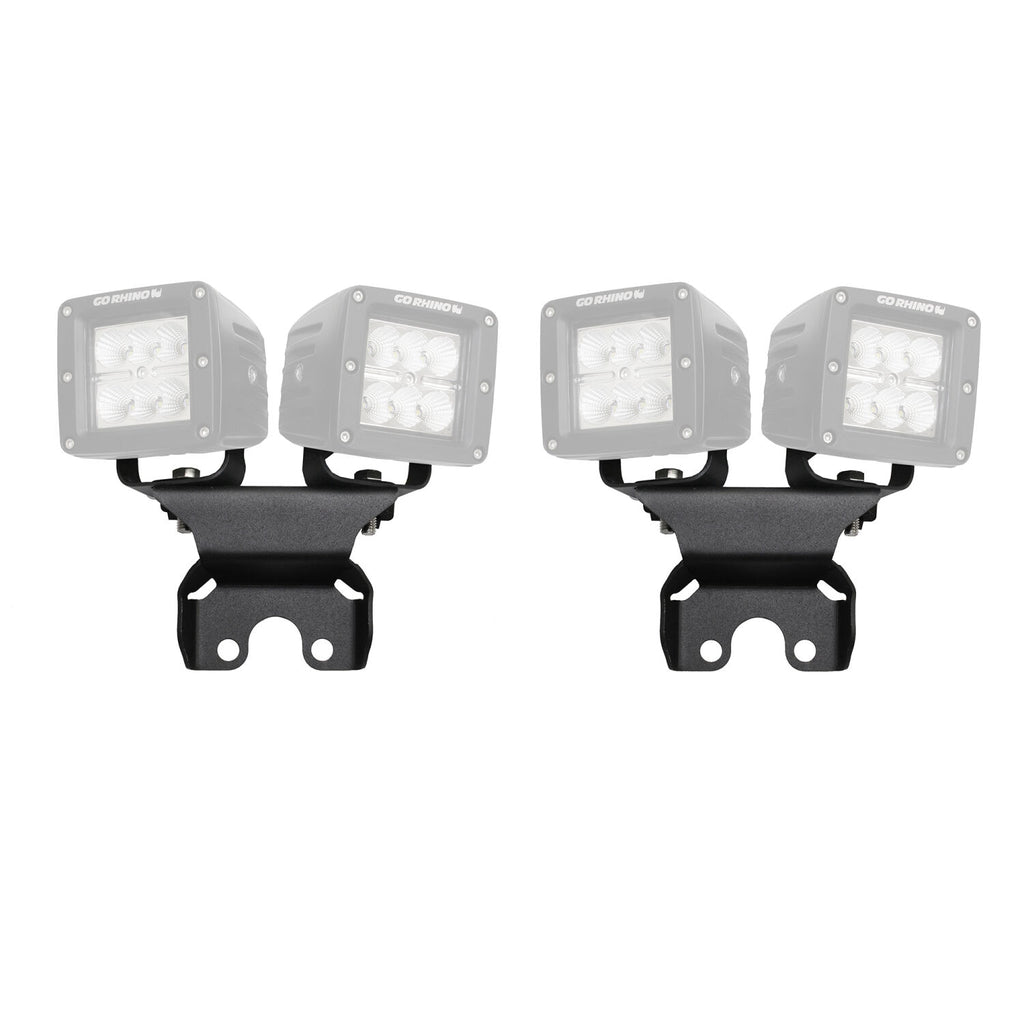Go Rhino 599502T XE Rear Hard Top Light Mounts for Jeep JL/JT - Fits two 3x3 LED Cube Lights for Select Jeep Gladiator, Jeep Wrangler