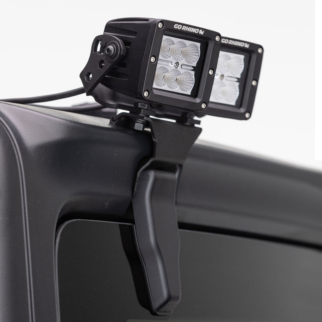 Go Rhino 599502T XE Rear Hard Top Light Mounts for Jeep JL/JT - Fits two 3x3 LED Cube Lights for Select Jeep Gladiator, Jeep Wrangler