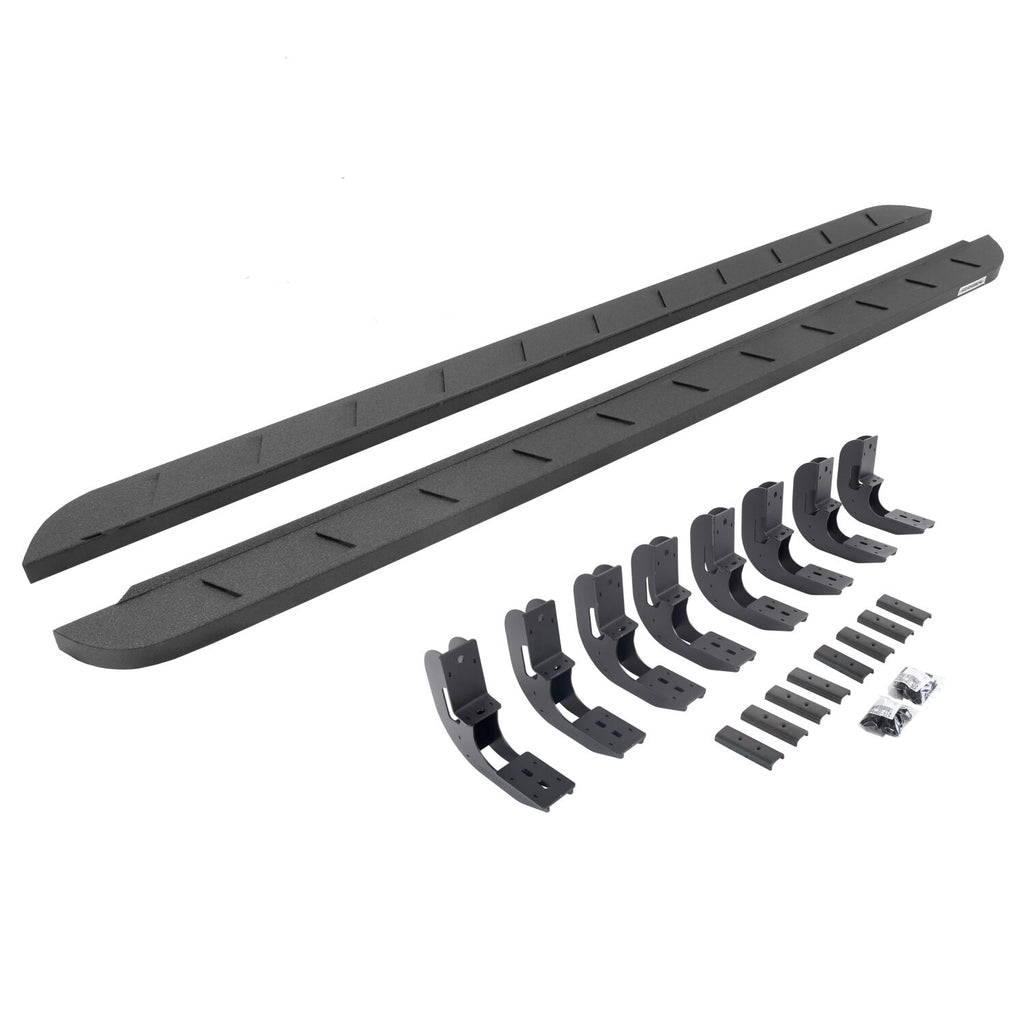 Go Rhino 63404880ST RB10 Slim Line Running Boards with Mounting Brackets Kit for Select Chevrolet Silverado 1500, Chevrolet Silverado LTD, Chevrolet Silverado HD, Chevrolet Silverado HD, GMC Sierra 1500, GMC Sierra Limited, GMC Sierra HD, GMC Sierra HD