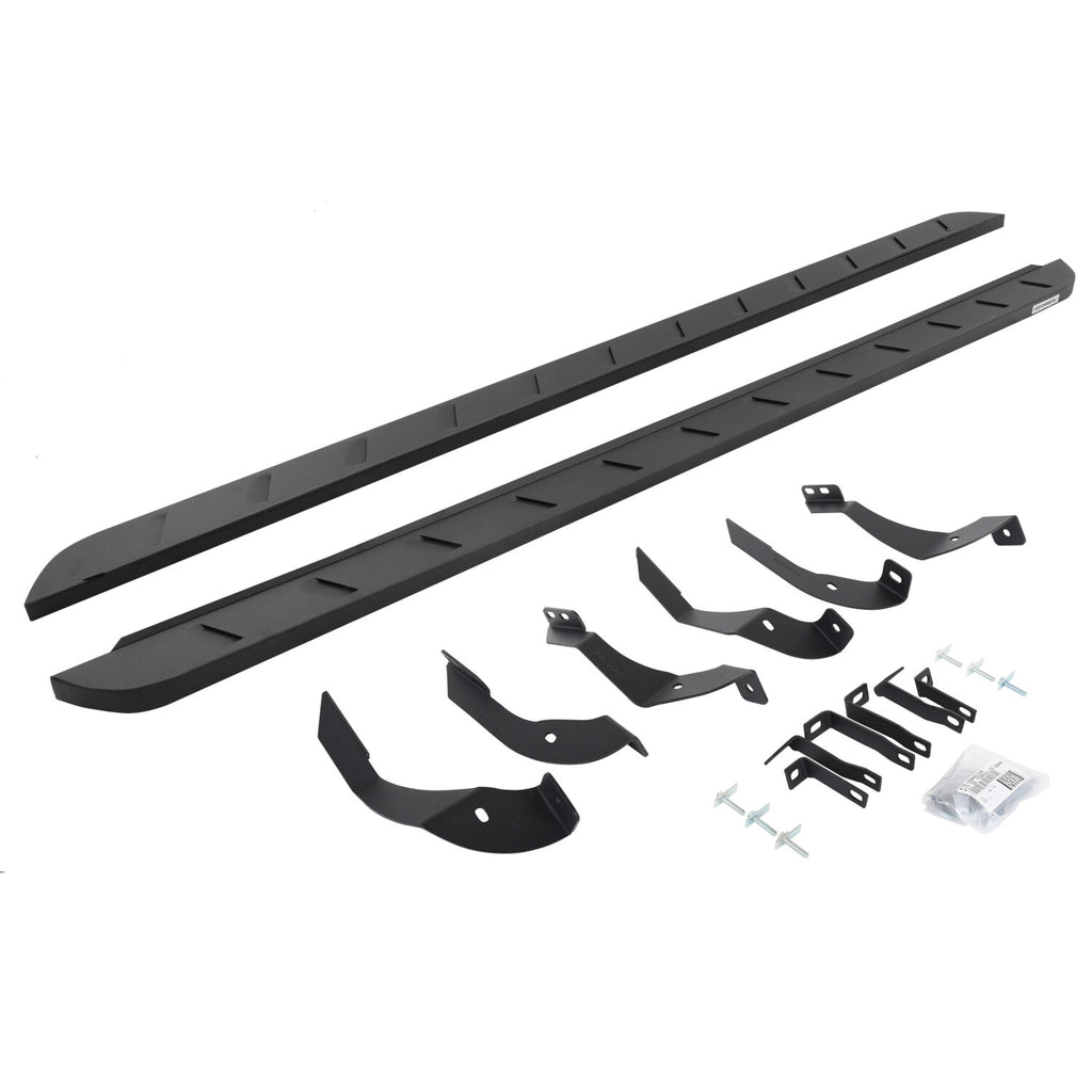 Go Rhino 63405187SPC RB10 Slim Line Running Boards with Mounting Brackets Kit for Select Chevrolet Silverado HD, Chevrolet Silverado HD, GMC Sierra HD, GMC Sierra HD