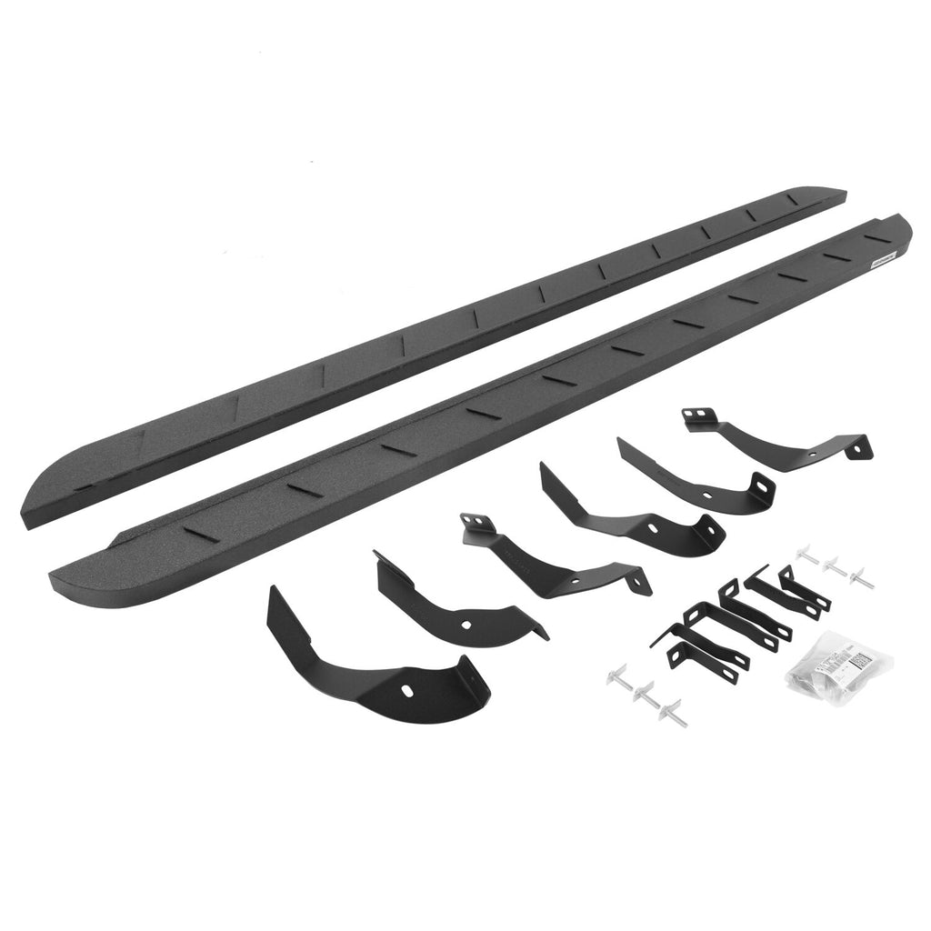 Go Rhino 63405187ST RB10 Slim Line Running Boards with Mounting Brackets Kit for Select Chevrolet Silverado HD, Chevrolet Silverado HD, GMC Sierra HD, GMC Sierra HD