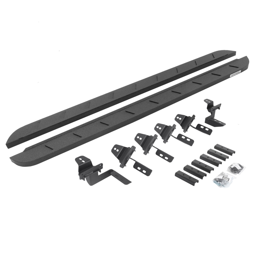 Go Rhino 63450568ST RB10 Slim Line Running Boards with Mounting Brackets Kit for Select Jeep Wrangler JK