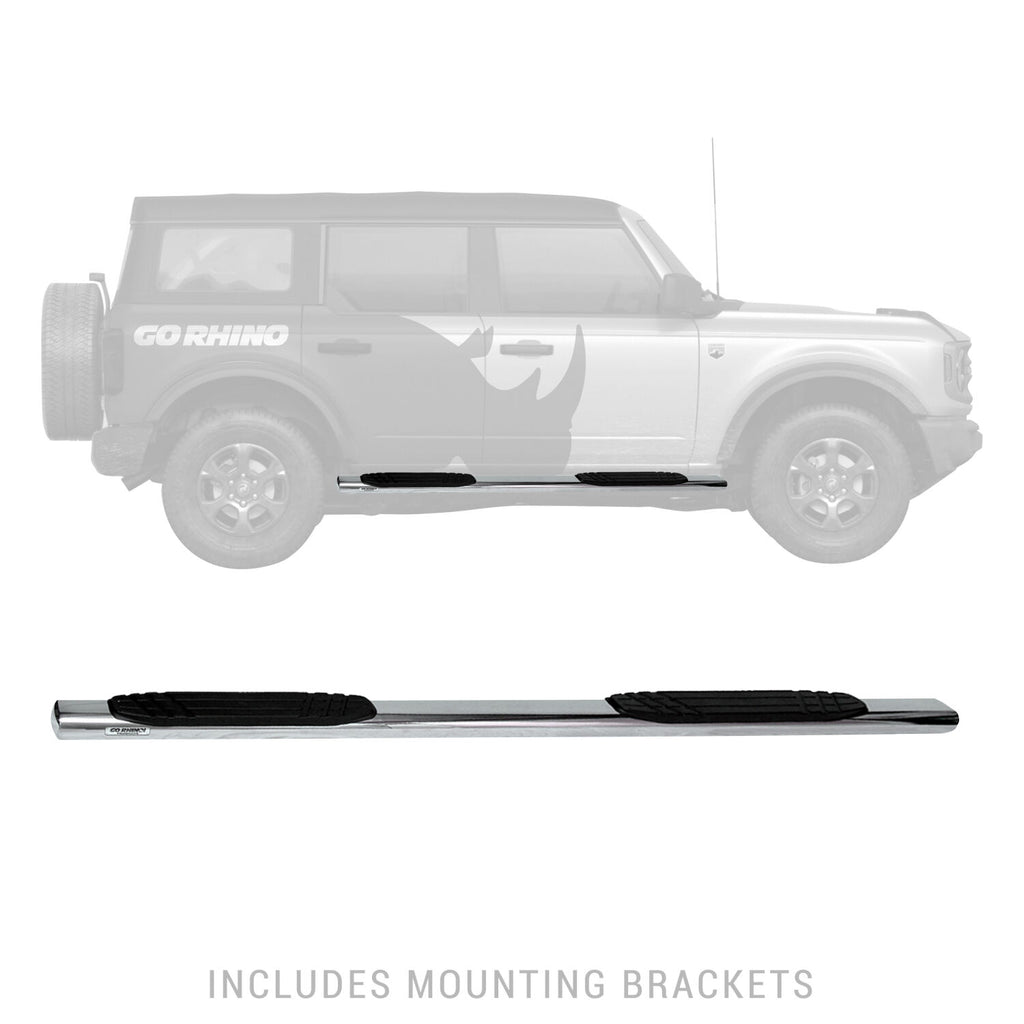 Go Rhino 684412971PS 4" OE Xtreme Side Steps with Mounting Bracket Kit for Select Ford Bronco