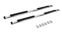 Load image into Gallery viewer, Go Rhino 685404687PS 5" OE Xtreme Low Profile Side Steps with Brackets Kit - Stainless Steel-Gas Only for Select Chevrolet Silverado 1500, Chevrolet Silverado HD, Chevrolet Silverado HD, GMC Sierra 1500, GMC Sierra HD, GMC Sierra HD