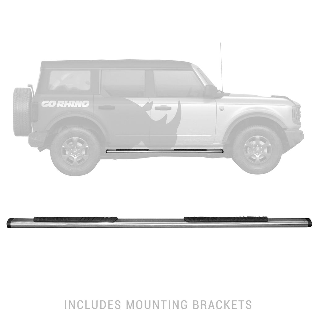 Go Rhino 685412971PS 5" OE Xtreme Low Profile Side Steps with Mounting Bracket Kit for Select Ford Bronco