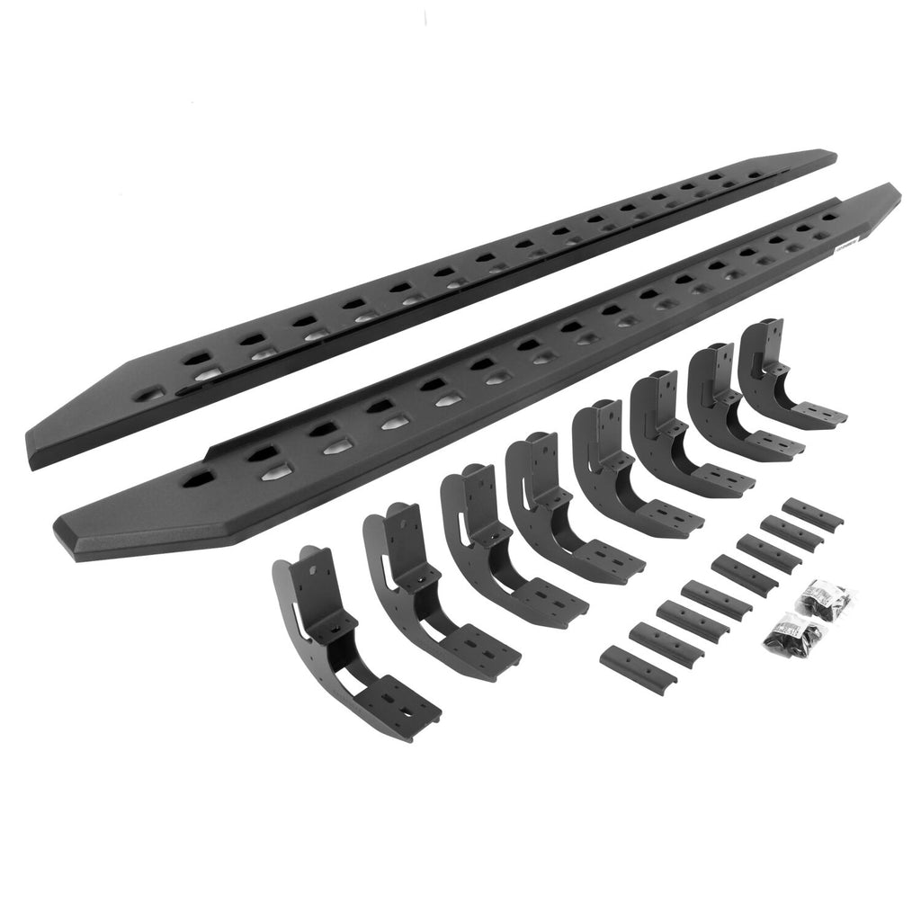Go Rhino 69404880SPC RB20 Slim Line Running Boards with Mounting Brackets Kit for Select Chevrolet Silverado 1500, Chevrolet Silverado LTD, Chevrolet Silverado HD, Chevrolet Silverado HD, GMC Sierra 1500, GMC Sierra Limited, GMC Sierra HD, GMC Sierra HD