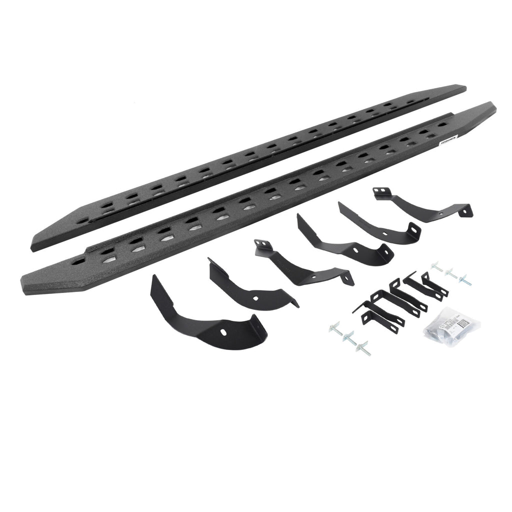 Go Rhino 69405187ST RB20 Slim Line Running Boards with Mounting Bracket Kit for Select Chevrolet Silverado HD, Chevrolet Silverado HD, GMC Sierra HD, GMC Sierra HD