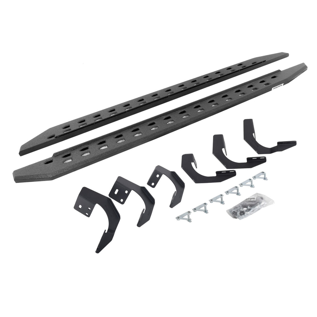 Go Rhino 69420687ST RB20 Slim Line Running Boards with Mounting Brackets Kit for Select Ram 1500, Ram Classic