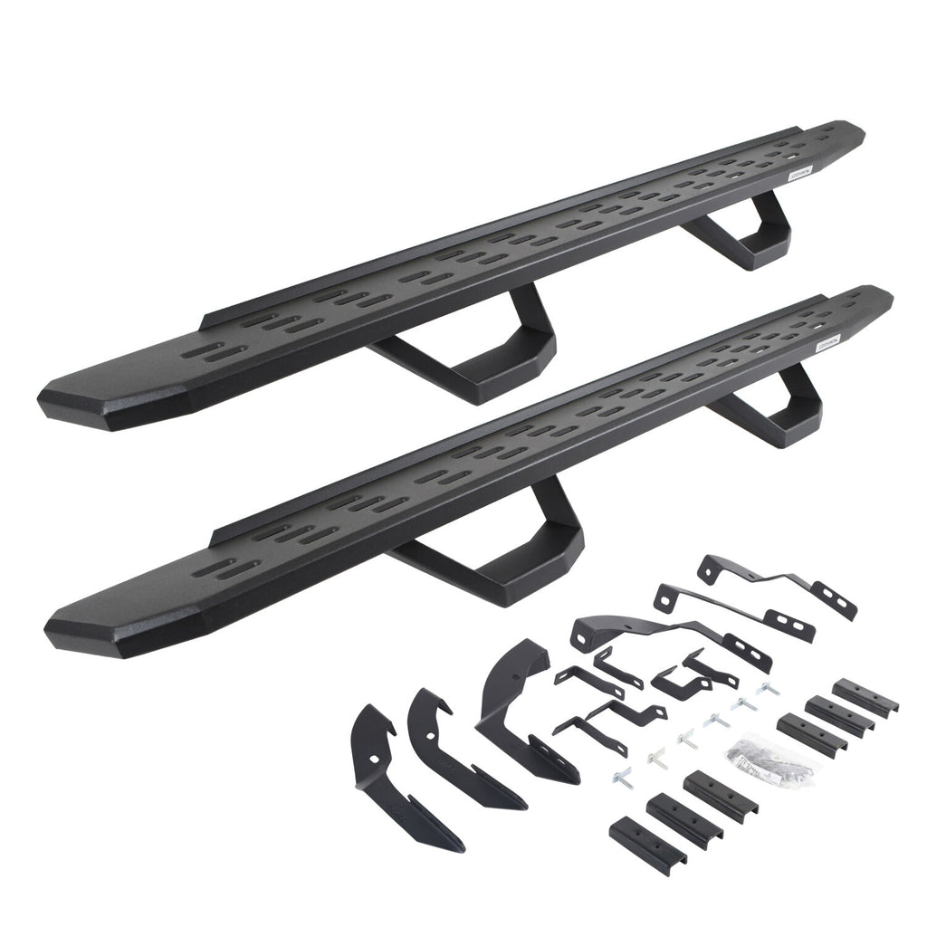 Go Rhino 6960428020PC RB30 Running Boards with Mounting Brackets, 2 Pairs Drop Steps Kit for Select Chevrolet Silverado HD, Chevrolet Silverado HD, GMC Sierra HD, GMC Sierra HD