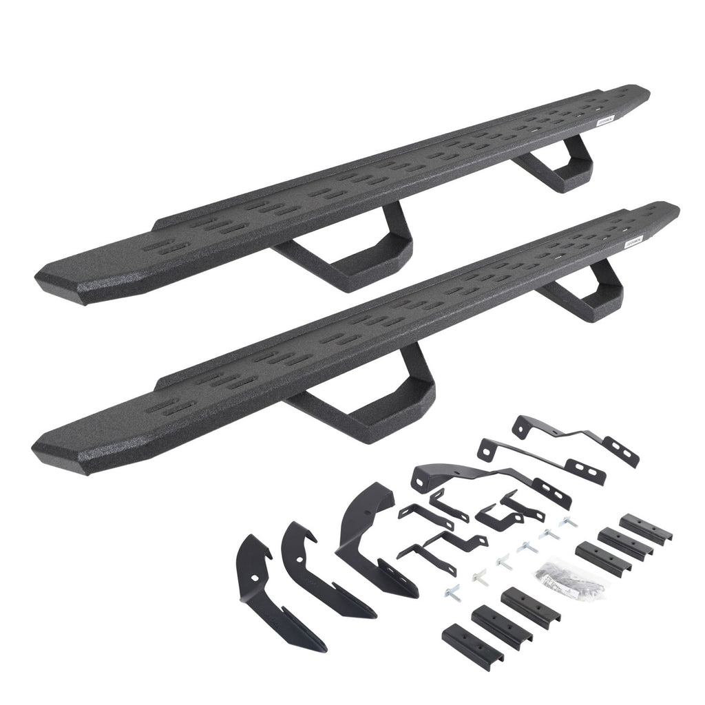 Go Rhino 6960428020T RB30 Running Boards with Mounting Brackets, 2 Pairs Drop Steps Kit for Select Chevrolet Silverado HD, Chevrolet Silverado HD, GMC Sierra HD, GMC Sierra HD
