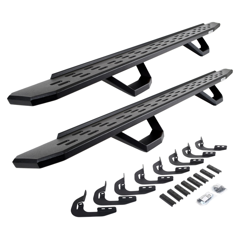 Go Rhino 6960478720PC RB30 Running Boards with Mounting Brackets, 2 Pairs Drop Steps Kit for Select Chevrolet Silverado 1500, Chevrolet Silverado HD, Chevrolet Silverado HD, GMC Sierra 1500, GMC Sierra HD, GMC Sierra HD