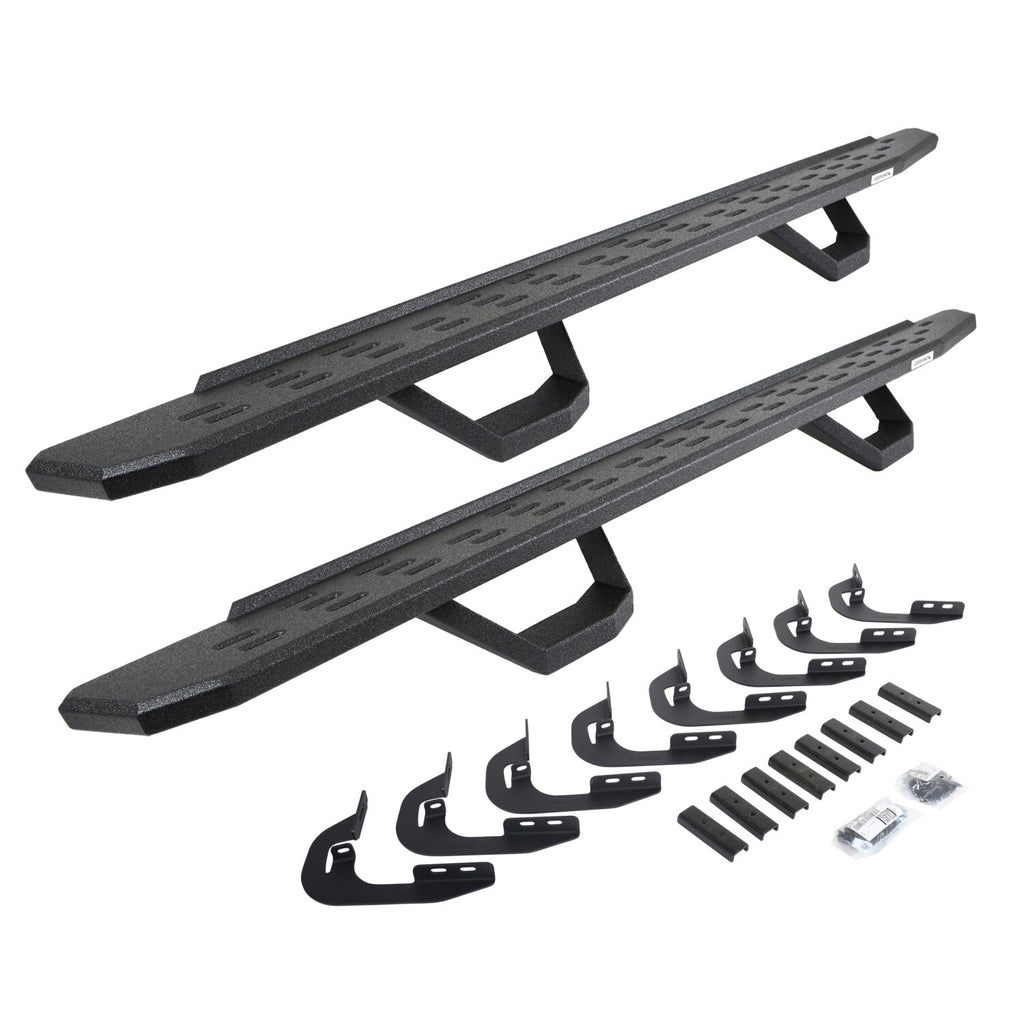 Go Rhino 6960478720T RB30 Running Boards with Mounting Brackets, 2 Pairs Drop Steps Kit for Select Chevrolet Silverado 1500, Chevrolet Silverado HD, Chevrolet Silverado HD, GMC Sierra 1500, GMC Sierra HD, GMC Sierra HD