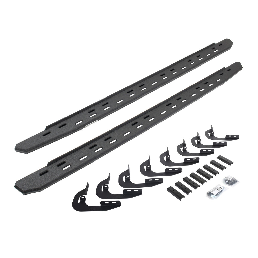Go Rhino 69604787ST RB30 Slim Line Running Boards with Mounting Bracket Kit for Select Chevrolet Silverado 1500, Chevrolet Silverado HD, Chevrolet Silverado HD, GMC Sierra 1500, GMC Sierra HD, GMC Sierra HD