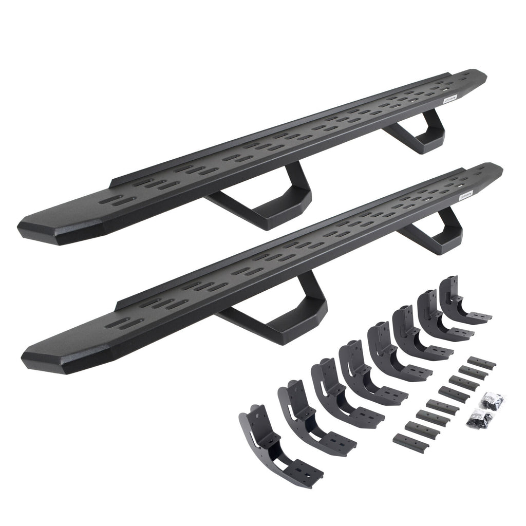 Go Rhino 6960488020PC RB30 Running Boards with Mounting Brackets, 2 Pairs Drop Steps Kit for Select Chevrolet Silverado 1500, Chevrolet Silverado LTD, Chevrolet Silverado HD, Chevrolet Silverado HD, GMC Sierra 1500, GMC Sierra Limited, GMC Sierra HD, GMC
