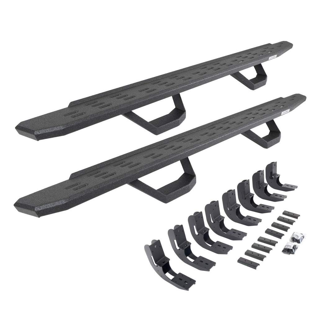 Go Rhino 6960488020T RB30 Running Boards with Mounting Brackets, 2 Pairs Drop Steps Kit for Select Chevrolet Silverado 1500, Chevrolet Silverado LTD, Chevrolet Silverado HD, Chevrolet Silverado HD, GMC Sierra 1500, GMC Sierra Limited, GMC Sierra HD, GMC