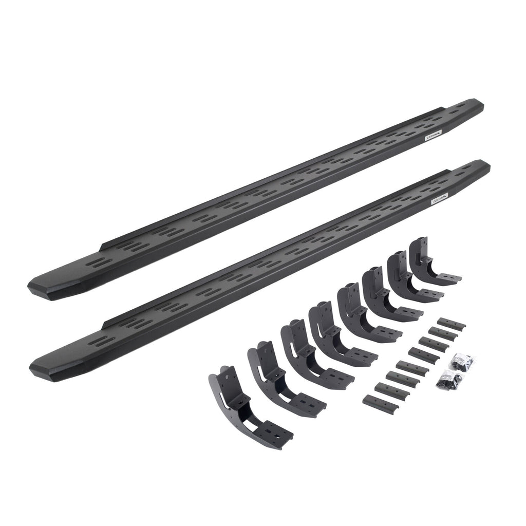Go Rhino 69604880PC RB30 Running Boards with Mounting Bracket Kit for Select Chevrolet Silverado 1500, Chevrolet Silverado LTD, Chevrolet Silverado HD, Chevrolet Silverado HD, GMC Sierra 1500, GMC Sierra Limited, GMC Sierra HD, GMC Sierra HD