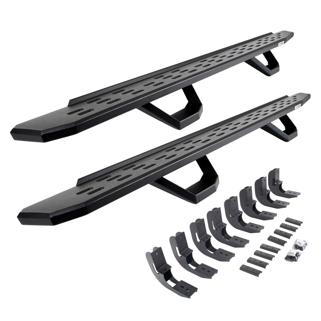 Go Rhino 6960488720PC RB30 Running Boards with Mounting Brackets, 2 Pairs Drop Steps Kit for Select Chevrolet Silverado 1500, Chevrolet Silverado LTD, Chevrolet Silverado HD, Chevrolet Silverado HD, GMC Sierra 1500, GMC Sierra Limited, GMC Sierra HD, GMC