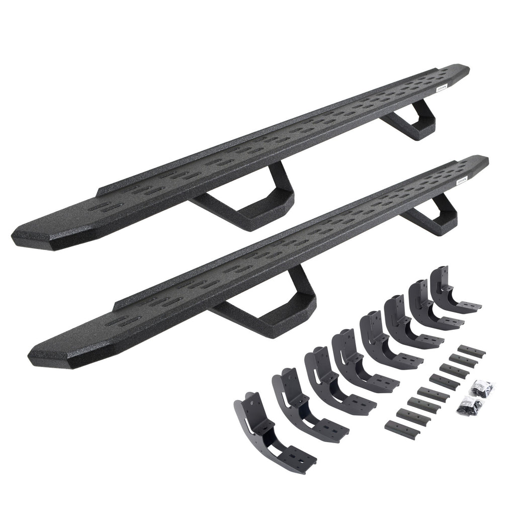 Go Rhino 6960488720T RB30 Running Boards with Mounting Brackets, 2 Pairs Drop Steps Kit for Select Chevrolet Silverado 1500, Chevrolet Silverado LTD, Chevrolet Silverado HD, Chevrolet Silverado HD, GMC Sierra 1500, GMC Sierra Limited, GMC Sierra HD, GMC