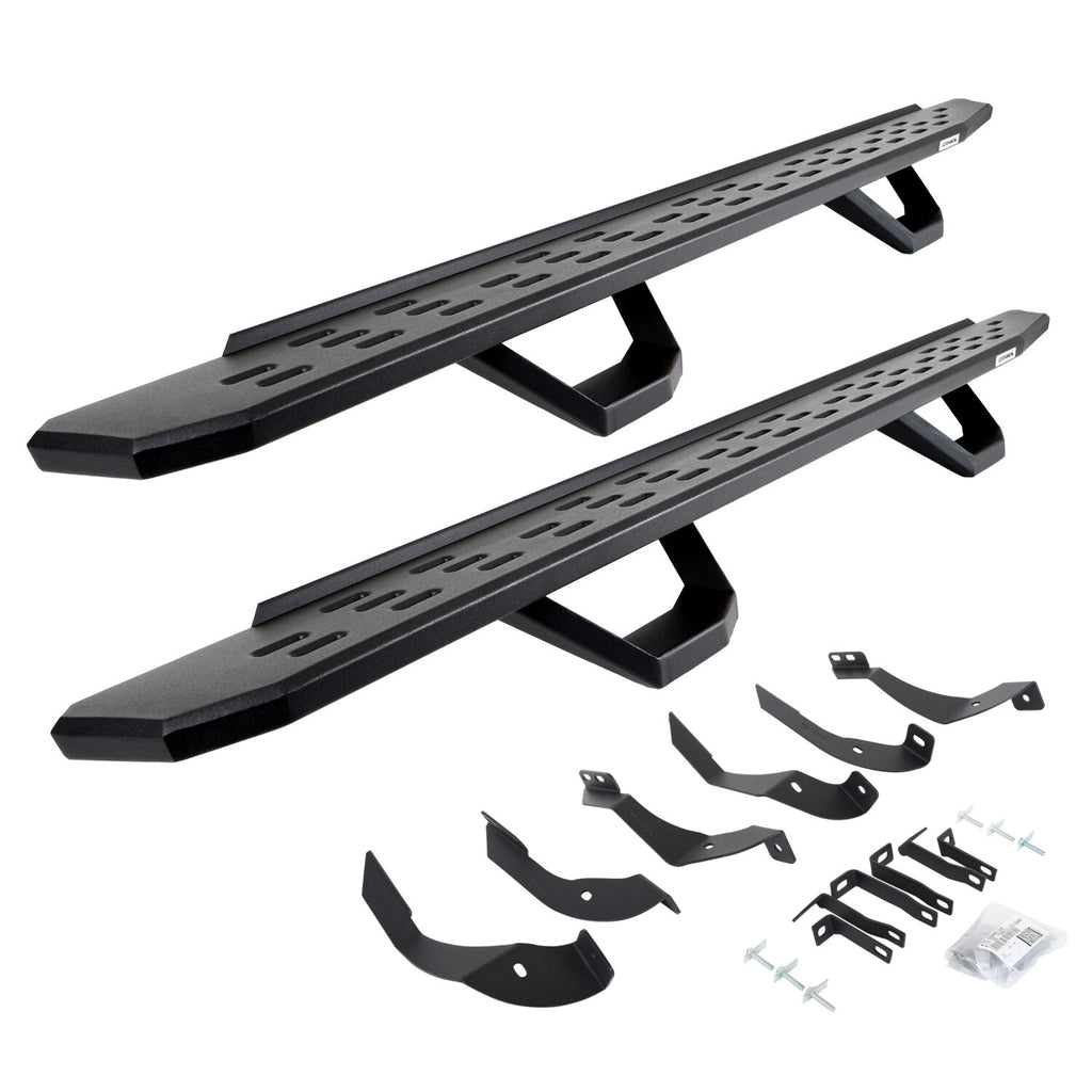 Go Rhino 6960518720PC RB30 Running Boards with Mounting Brackets, 2 Pairs Drop Steps Kit for Select Chevrolet Silverado HD, Chevrolet Silverado HD, GMC Sierra HD, GMC Sierra HD