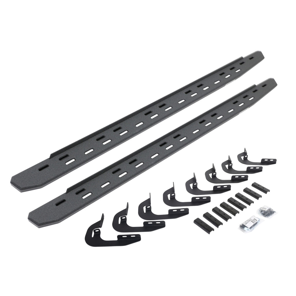 Go Rhino 69605880ST RB30 Slim Line Running Boards with Mounting Bracket Kit for Select Chevrolet Silverado 1500, Chevrolet Silverado LD, Chevrolet Silverado HD, Chevrolet Silverado HD, GMC Sierra 1500, GMC Sierra HD, GMC Sierra HD