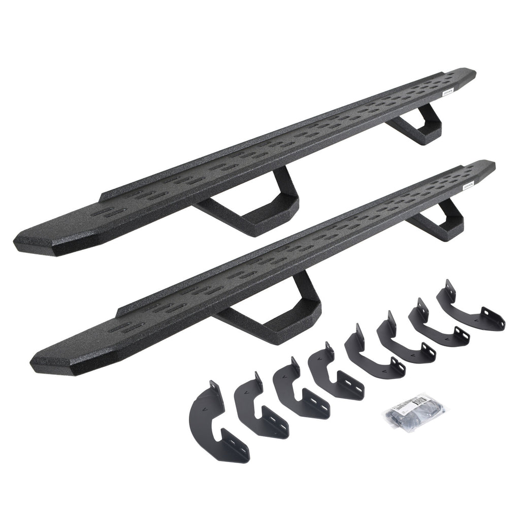 Go Rhino 6964168720T RB30 Running Boards with Brackets, 2 Pairs Drop Steps Kit - Crew Max for Select Toyota Tundra
