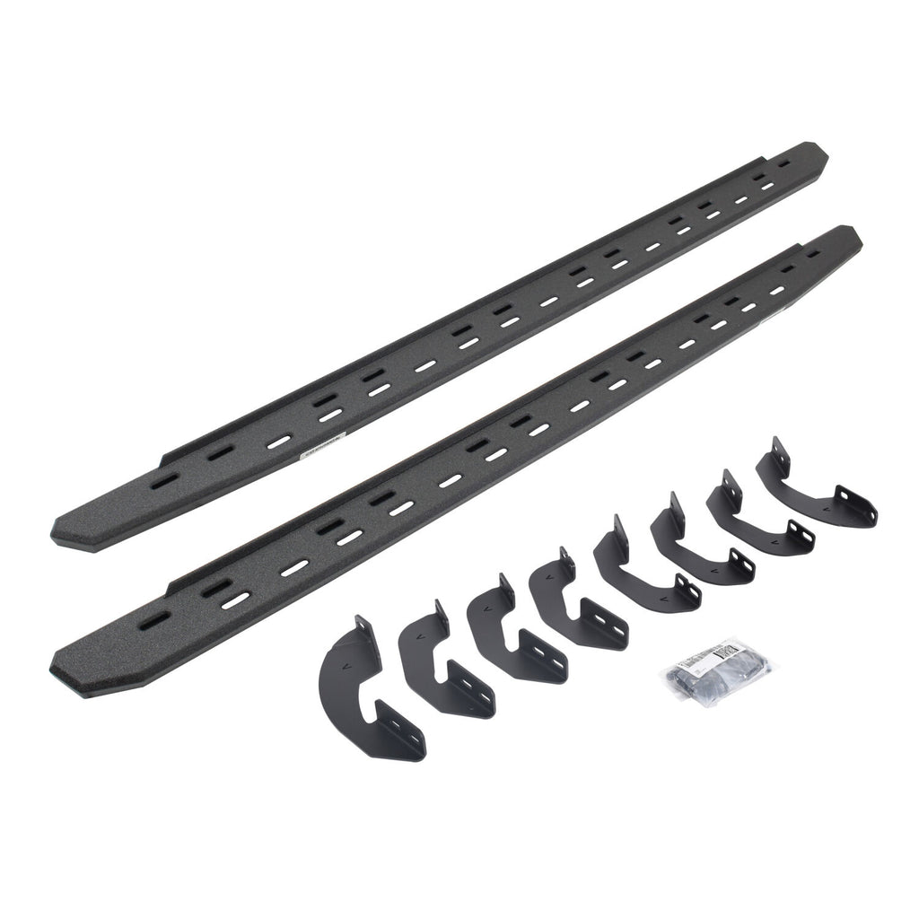 Go Rhino 69641687ST RB30 Slim Line Running Boards with Brackets Kit - Crew Max Only for Select Toyota Tundra
