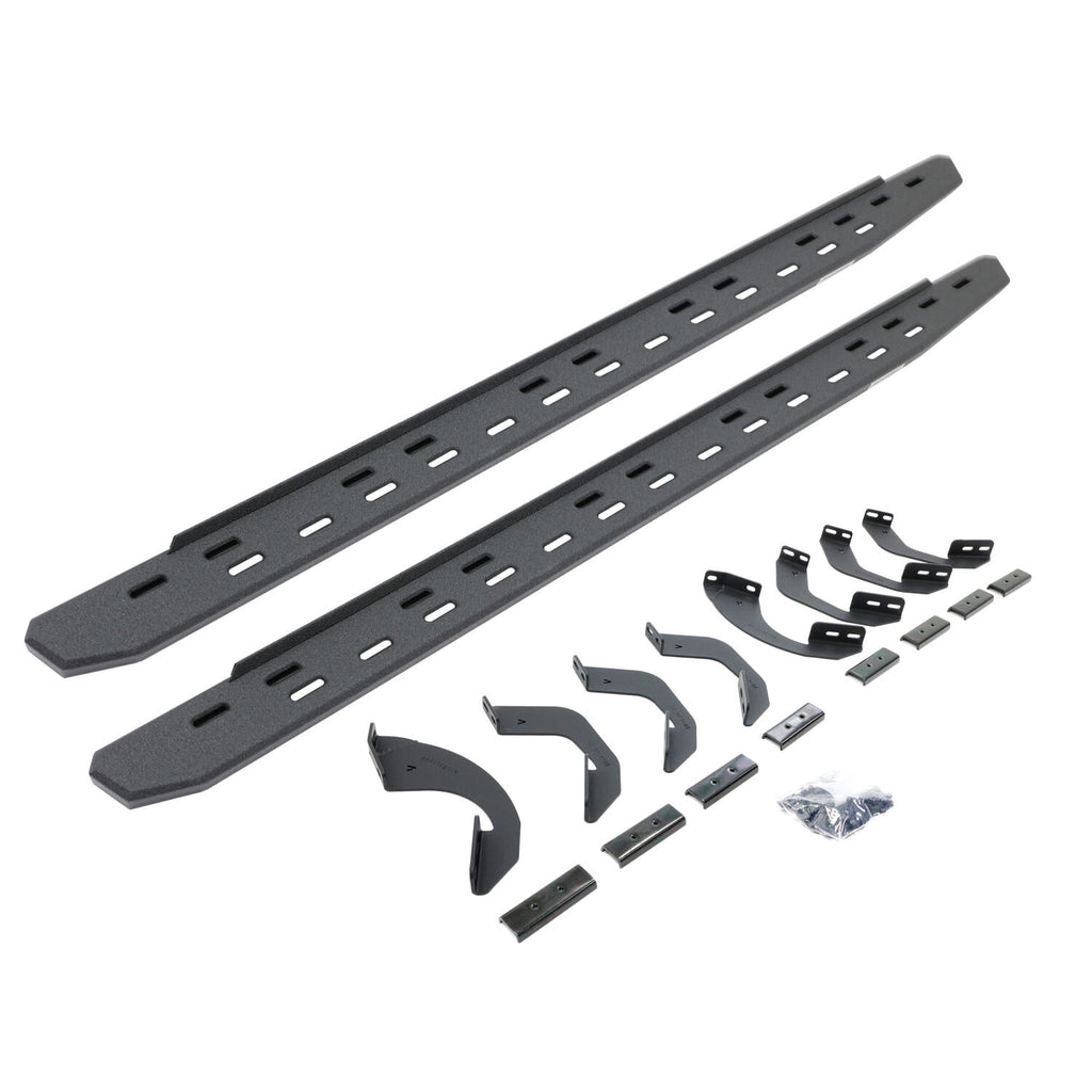 Go Rhino 69643580ST RB30 Slim Line Running Boards with Bracket Kit - Double Cab Only for Select Toyota Tundra