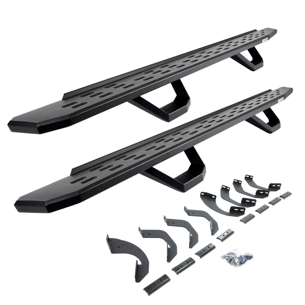 Go Rhino 6964368720PC RB30 Running Boards with Mounting Brackets, 2 Pairs Drop Steps Kit for Select Toyota Tundra