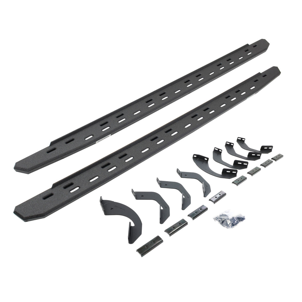 Go Rhino 69643687ST RB30 Slim Line Running Boards with Brackets Kit - Crew Max Only for Select Toyota Tundra