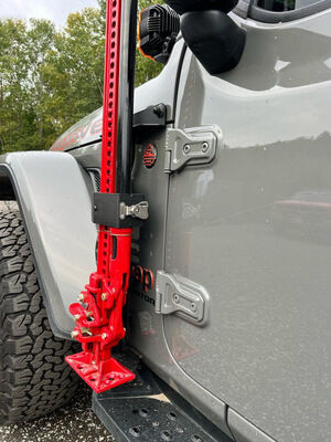 Go Rhino 701011T Exterior Hi-Lift Jack Mount with Clamp for Jeep Wrangler JL, JLU, Gladiator JT for Select Jeep Gladiator, Jeep Wrangler