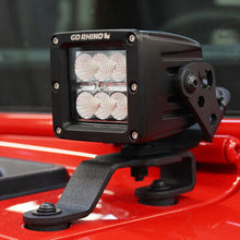 Load image into Gallery viewer, Go Rhino 730030T XE Windshield Cowl Light Mounts for Jeep JL/JT - Fits Single 3x3 LED Cube for Select Jeep Gladiator, Jeep Wrangler