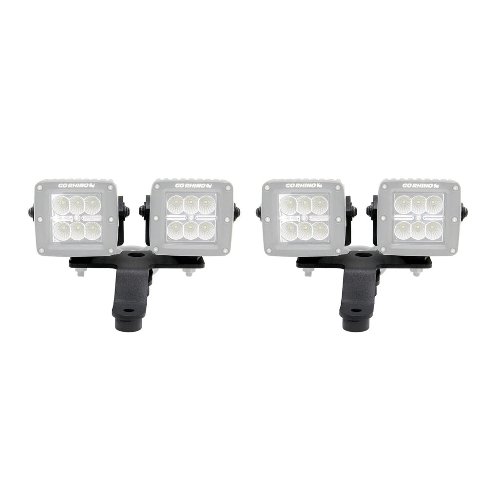 Go Rhino 730230T XE Windshield Cowl Light Mounts for Jeep JL/JT - Fits Dual 3x3 Cubes for Select Jeep Gladiator, Jeep Wrangler