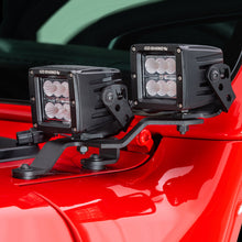 Load image into Gallery viewer, Go Rhino 730231T XE Windshield Cowl Light Mounts for Jeep JL/JT - Fits Dual 3x3 Cubes Offset for Select Jeep Gladiator, Jeep Wrangler