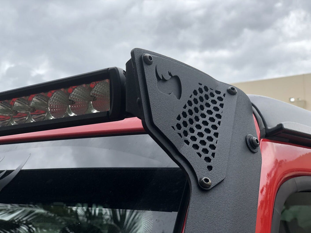 Go Rhino 730500T XE Windshield Light Mount for Jeep Wrangler JL/Gladiator JT, fits 50" Light Bar for Select Jeep Gladiator, Jeep Wrangler