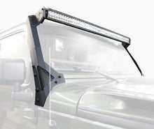 Load image into Gallery viewer, Go Rhino 730503T XE Windshield Light Mount for Jeep Wrangler JK, fits 50" Light Bar for Select Jeep Wrangler, Jeep Wrangler JK