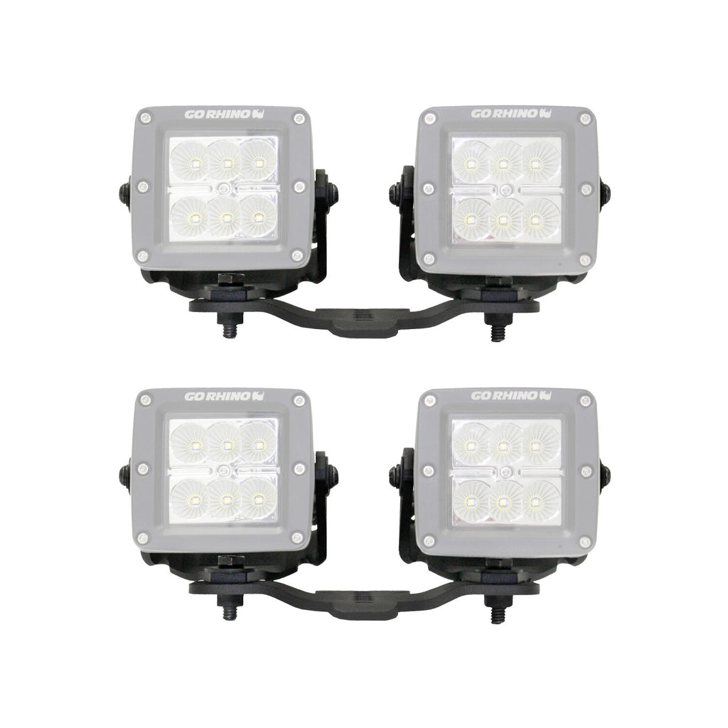 Go Rhino 731030T XE Hood Hinge Light Mounts for Jeep JL/JT - Fits two 3x3 Cubes for Select Jeep Gladiator, Jeep Wrangler