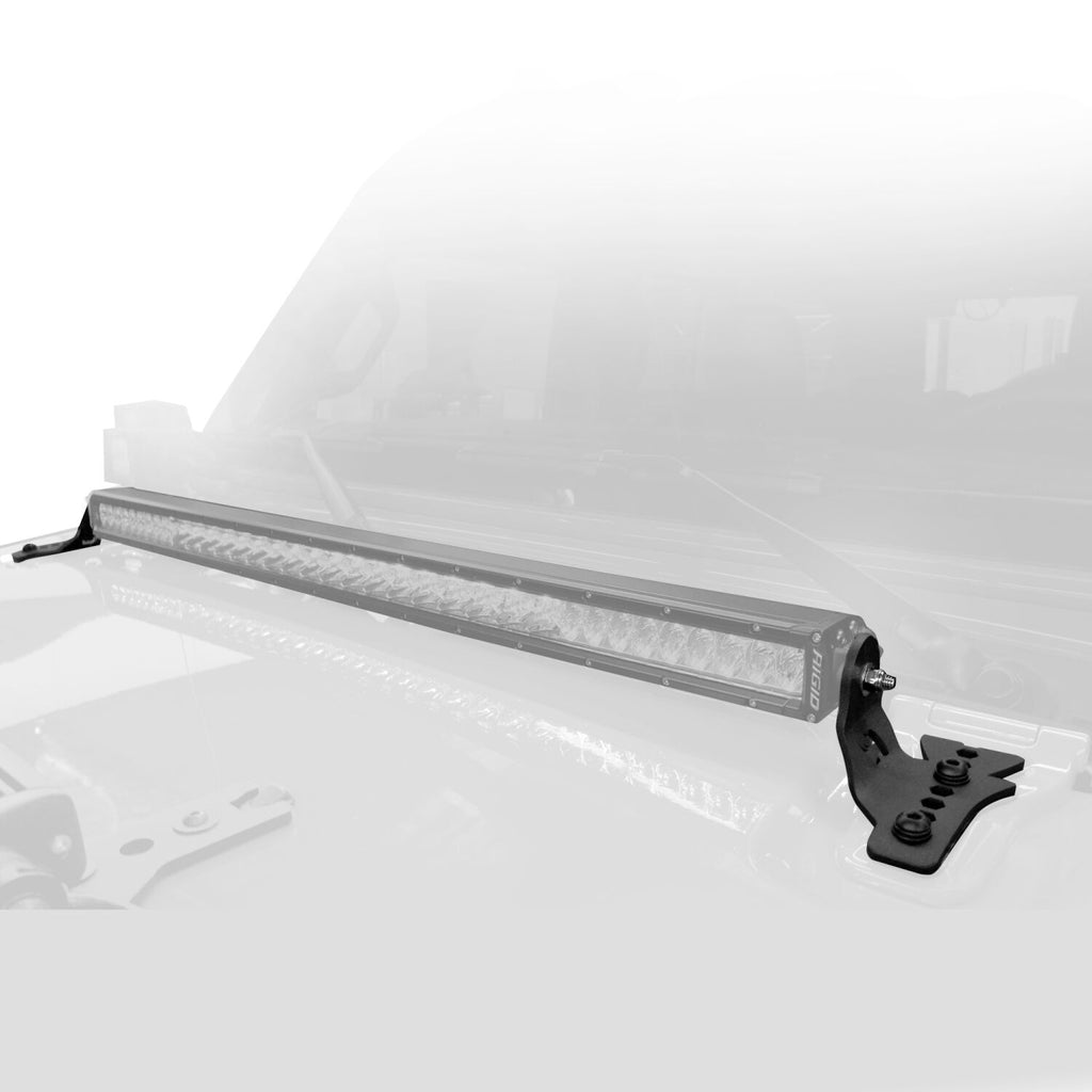 Go Rhino 731300T XE Hood Hinge Light Mount for Jeep JL/JT - Fits 30" Single Row LED Bar for Select Jeep Gladiator, Jeep Wrangler