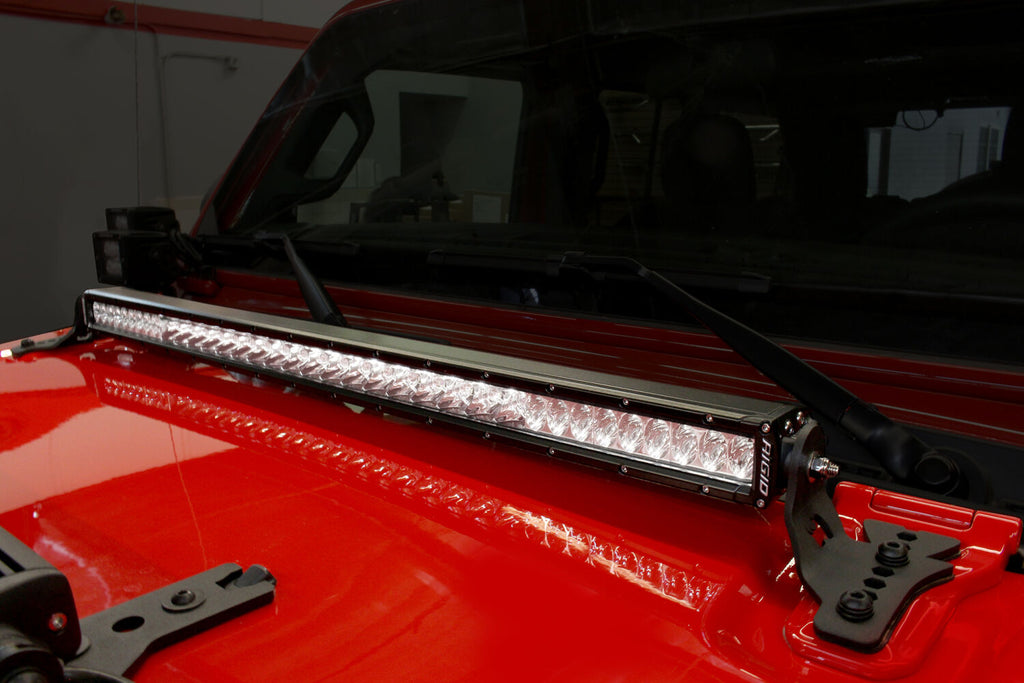 Go Rhino 731300T XE Hood Hinge Light Mount for Jeep JL/JT - Fits 30" Single Row LED Bar for Select Jeep Gladiator, Jeep Wrangler