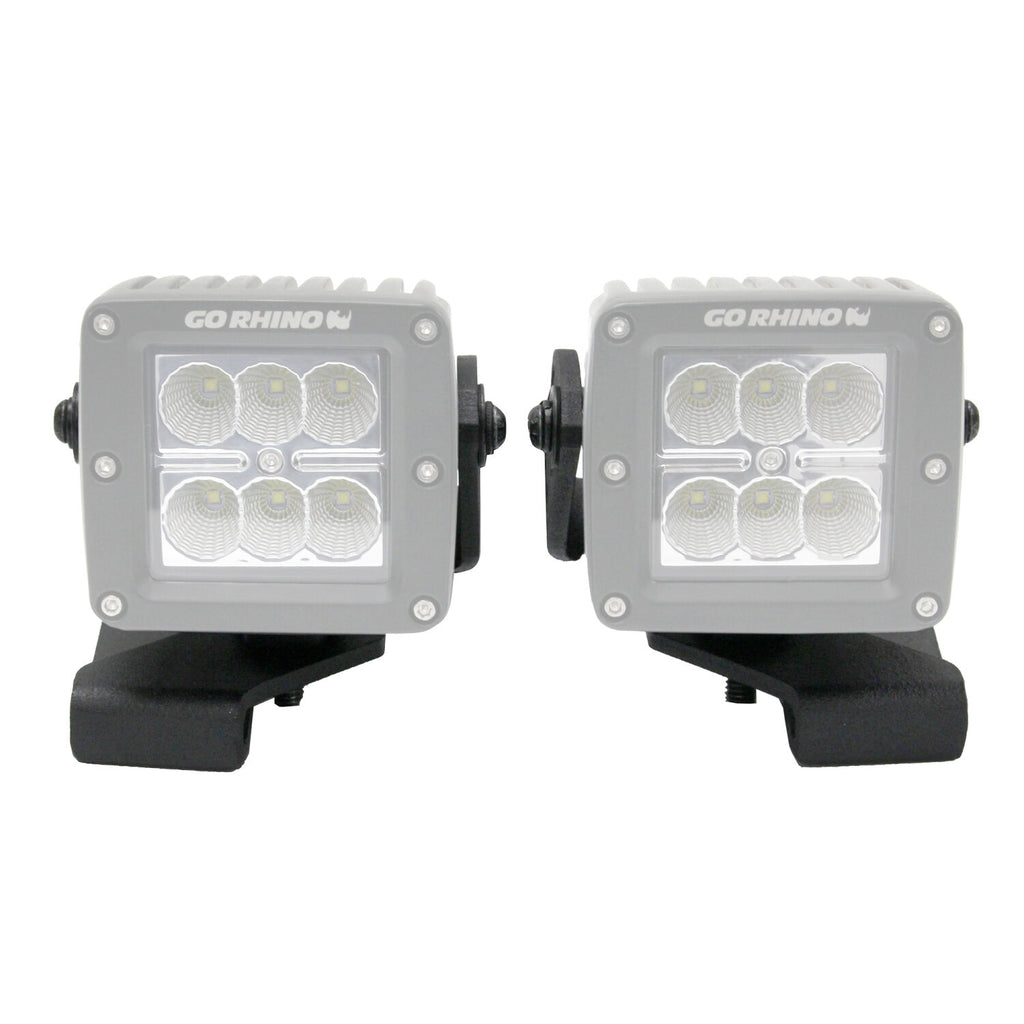 Go Rhino 732230T XE Center Hood Light Mounts for Jeep JL/JT - Fits Single 3x3 LED Cube for Select Jeep Gladiator, Jeep Wrangler