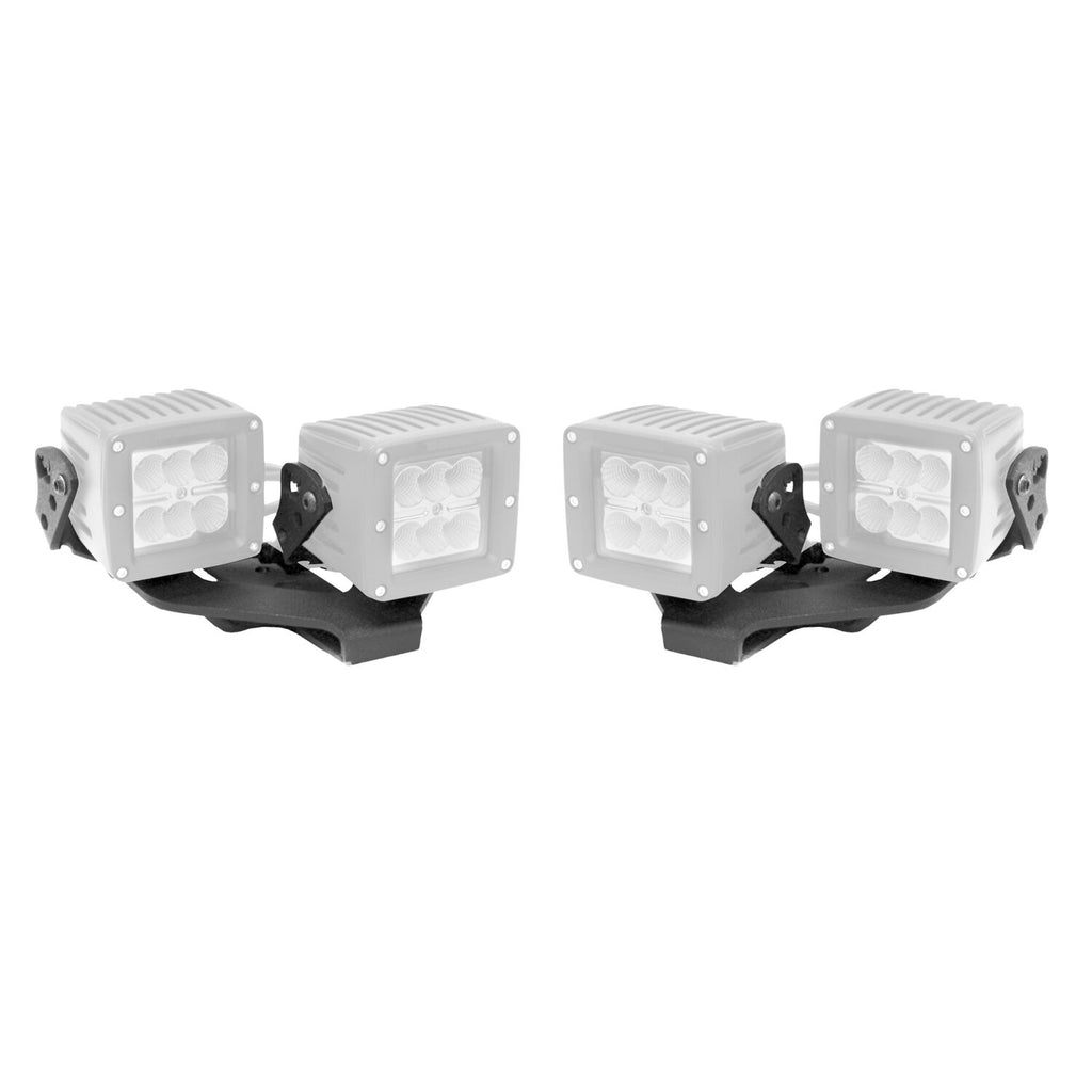 Go Rhino 732231T XE Center Hood Light Mounts for Jeep JL/JT - Fits Dual 3x3 Cubes, offset mount for Select Jeep Gladiator, Jeep Wrangler