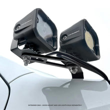 Load image into Gallery viewer, Go Rhino 732400T XE Hood Hinge Cube Light Mounts-Dogbone Bracket -Fits 2x2 or 3x3 LED Light Cubes for Select Chevrolet Colorado, Chevrolet Silverado 1500, Ford Bronco, Ford Bronco Sport, Ford F-150, Ford Maverick, Ford Ranger, GMC Canyon, Hyundai Santa