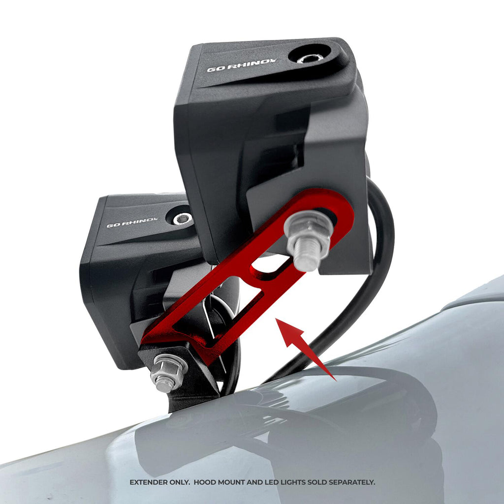 Go Rhino 732400T XE Hood Hinge Cube Light Mounts-Dogbone Bracket -Fits 2x2 or 3x3 LED Light Cubes for Select Chevrolet Colorado, Chevrolet Silverado 1500, Ford Bronco, Ford Bronco Sport, Ford F-150, Ford Maverick, Ford Ranger, GMC Canyon, Hyundai Santa