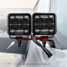Load image into Gallery viewer, Go Rhino 732400T XE Hood Hinge Cube Light Mounts-Dogbone Bracket -Fits 2x2 or 3x3 LED Light Cubes for Select Chevrolet Colorado, Chevrolet Silverado 1500, Ford Bronco, Ford Bronco Sport, Ford F-150, Ford Maverick, Ford Ranger, GMC Canyon, Hyundai Santa